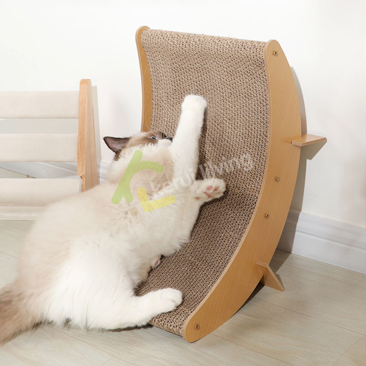 ที่นอนแมว-ทรงโค้ง-ที่ข่วนเล็บแมว-โซฟากระดาษลูกฟูก-สำหรับแมวทุกวัย-เตียงนอนแมว-ที่ลับเล็บแมว-cat-scratcher-ของเล่นแมว-สามารถเปลี่ยนเเกรนได้