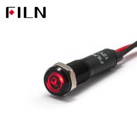 FILN 8mm Car dashboard Parking brake mark symbol led red yellow white blue green 12v led indicator light with 20cm cable