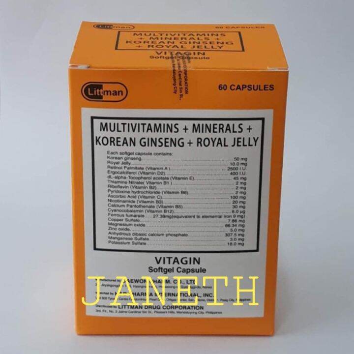 ※Multivitamins + Minerals +Korean Ginsing+Royal Jelly (Vitagin Softgel