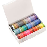 60 PcsBOX Basic Solid Color Washi Tape Rainbow Masking Tape Decorative Adhesive Tape Sticker Scrapbook Diary Stationery