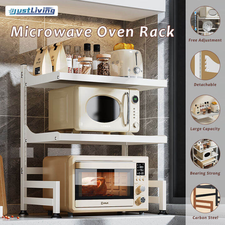 JustLiving 1PC Microwave Rack Oven Rack Kitchen Rack Stainless Steel