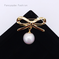 Fancyqube คลาสสิกจำลองเลียนแบบมุก DIY คอ Pins สำหรับเสื้อปกเข็มกลัดคาร์ดิแกนคลิป