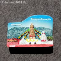 Nepal Swayambhu Pagoda Resin Fridge Magnets Home Decor Travel Souvenir Gift Handmade Painted Magnetic Refrigerator Sticker