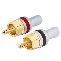 【HOT】 RCA Plug Speakon Connectors Audio Jack Copper Gold Plated Male Wire Connector For Soldering 5mm Speaker Cable Socket Terminals