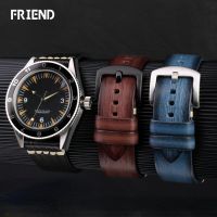 ❣◙ 8888Retro Cowhide สายนาฬิกาเหมาะสำหรับ Omega Panerai Rudder Tissot สายหนังแท้ 20 22mm Men