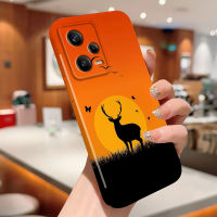 สำหรับ Xiaomi Redmi 9C Redmi 9T Redmi Note 12 Pro 5G Poco M5S กรณีโทรศัพท์ฟิล์มรวมทุกอย่างดีไซน์หงส์ Elk Deer ที่ใช้ตกแต่งภายนอกนกไก่เปลือกแข็งเคสป้องกันทนแรงกระแทกกล้องคลุมทั้งหมด