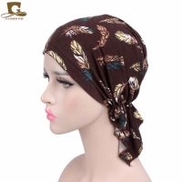 【CW】 soft wrinkle head Scarf Chemo Hat Turban Pre-Tied Headwear Bandana headscarf Tichel for Cover Hair Loss Wrap