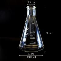 ขวดรูปชมพู่ / ขวดชมพู่ 1000 มล จำนวน 1 ขวด Erlenmayer flask / Conical flask 1000 ml (1 Unit) /#อุปกรณ์วิทยาศาสตร์ #เคมีภัณฑ์ #อุปกรณ์วิทย์ #ศึกษาภัณฑ์