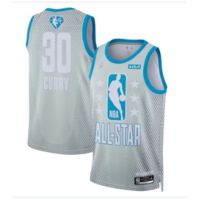 2022 2023 Newest 【hot pressed】NBA jersey 2022 All star 30 CURRY gray- blue basketball jersey