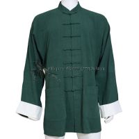 Soft Thick Cotton Chinese Kung Fu Jacket Suit Tai Chi Uniform Top Wing Chun Coat White Cuffs 10 Colors Need Your Measurements