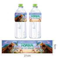 12pcs/lot Raya and The Last Dragon Label Sticker Raya Cartoon Mineral Water Bottle Label Stickers Boy Birthday Party Decor