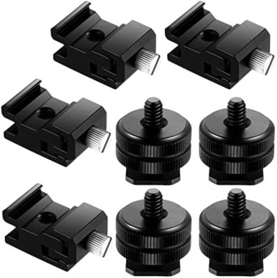 8pcs 1/4 quot; Cold Shoe Mount Hot ShoeFlash Stand Adapter for DSLR Camera RigCamera Speedlight Shoe Mounts for tripod
