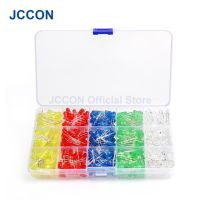 500Pcs 5mm LED Light Emitting Diode Kit F5 Blue Yellow Red Green White 100Pcs Each Color Bulb Lamp Set Assortment DIY Indicator