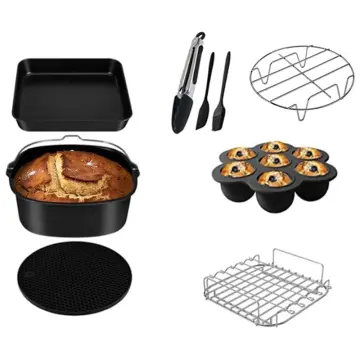 COSORI Smart Air Fryer Oven Dual Blaze 6.4L & Air Fryer Accessories Set,  Fit All of Brands 5.5 L, Pack of 6 Including Cake Pan/Pizza Pan/Metal