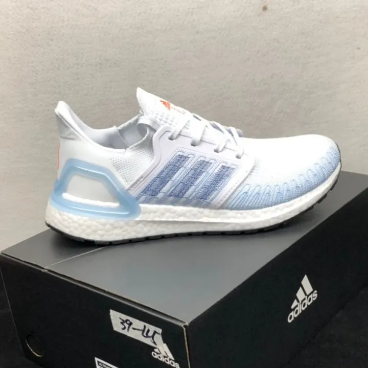 white and blue adidas ultra boost