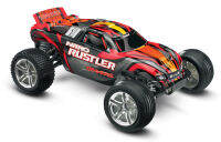 รถบังคับไฟฟ้า TRAXXAS Nitro Rustler TSM ความเร็วสูงสุด 80+ กม./ชม. มีระบบ TSM เครื่องยนต์ TRX 2.5 พร้อมระบบ EZ-Start (ระบบสตาร์ทไฟฟ้า) ขับเคลื่อน 2 ล้อ