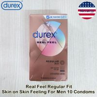 Durex® Real Feel Regular Fit Skin on Skin Feeling For Men 10 Condoms - Size 56 mm ดูเร็กซ์ เรียลฟีล ถุงยางอนามัย ชนิดบางพิเศษ