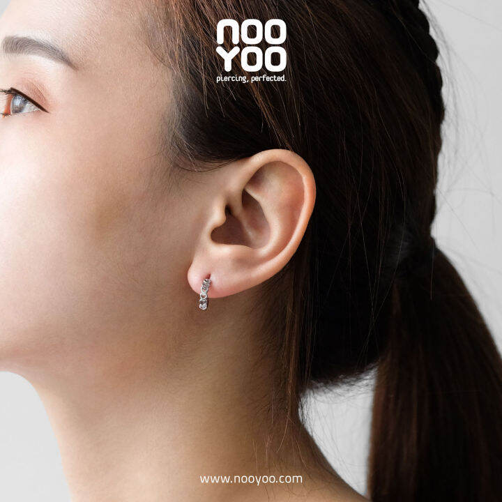 nooyoo-ต่างหูสำหรับผิวแพ้ง่าย-hoop-heart-surgical-steel