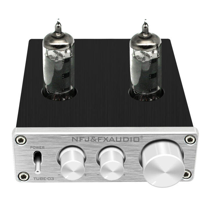 FXAUDIO TUBE03 HiFi Audio Preamplifier 6K4 Vacuum Tube Amplifier Buffer Treble Bass Adjustment