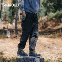 SIMWOOD 2023ฤดูใบไม้ร่วงฤดูหนาวใหม่เฮฟวี่เวทผ้าฝ้าย100 กางเกงคาร์โก้พรางยุทธวิธีกางเกงเดินป่าทำงานกางเกง