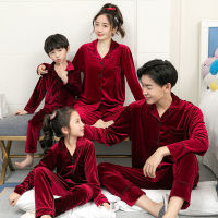 Christmas Family Pajamas Mom and kids Clothes Velvet Nightwear Childrens Winter Pajamas Baby Xmas Home suit for Girls 10 Year