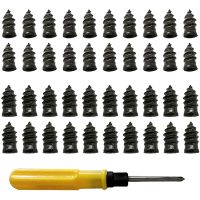 40PCS Tire Repair Rubber Nail, Tire Repair Rubber Screws Black, Fast Tool Self-Service Tire Repair Nail