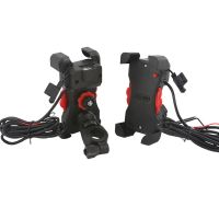 Motorcycle Mobile Phone Holder Universal Mirror Base Navigation Bracket Electric Vehicle with USB Charger Handlebar Stand Mount