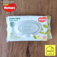 DES ทิชชู่เปียก 【สินค้าเฉพาะจุด】﹊HUGGIES ฮักกี้ clean care baby wipes ขนาด 80 แผ่น แผ่นทำความสะอาด กระดาษเปียก