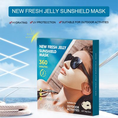 5x Outdoor Gel Mask Women Sunblock Shield UV Block Sheet Golf Sunscreen Patch for Golf Outdoor Sports Hiking Cycling Driving Towels