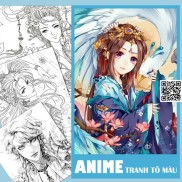 1874 Tranh tô màu Nhân vật Anime Nam thanh nữ tú khổ giấy A4 3-1