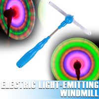 【CW】 1pc LED Spinning Windmill Durable Plastic Rainbow Flashing Light Windmills Practical Child Funny Toys Gift