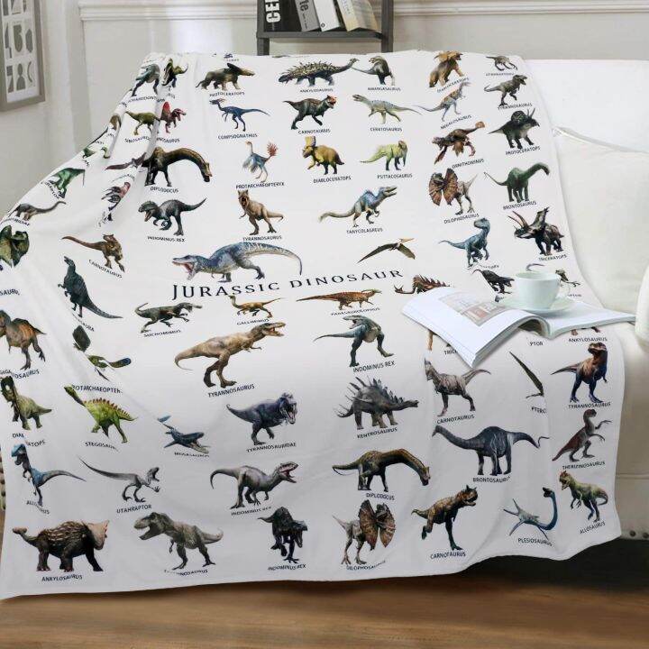 Dinosaur Blanket Jurassic Dino Park Sofa Bed Blanket Soft Flannel Throw