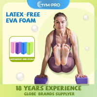 GYMPRO โฟม EVA ปราศจากน้ำยาง2ชิ้นบล็อคโยคะพื้นผิวกันลื่นสำหรับพิลาทิสฟิตเนสทั่วไปในการยืดและนั่งสมาธิ