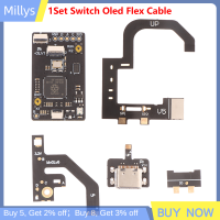 Millys สายเคเบิลงอได้เปลี่ยน TYPE-C 1เซ็ตสำหรับสวิตช์ Oled Port อะไหล่สายเคเบิลคอนโซลเล่นเกม