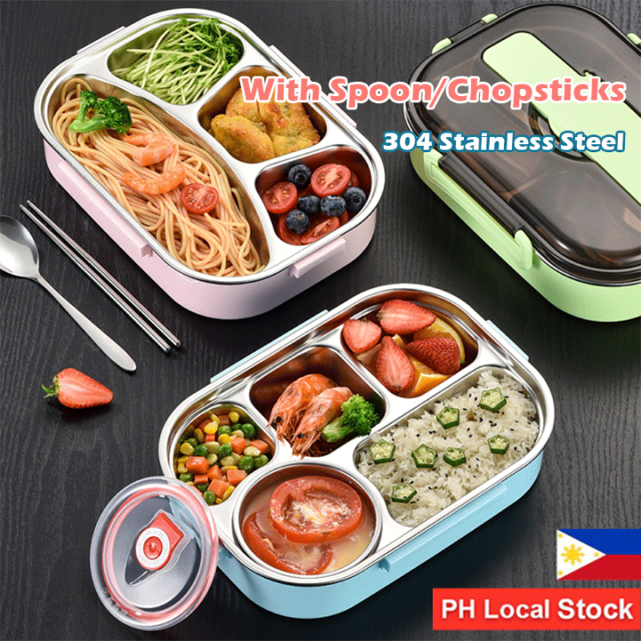 Double Layer Stainless Steel Lunch Box With Soup Bowl Leak-Proof Bento Box  Dinnerware Set Microwave