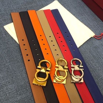 2.5CM Top Grade Womens Belt Detachable Buckle Belt Reversible Leather Belt