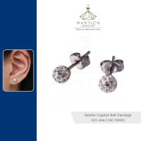 ??‍⚕️ [เครื่องประดับ | ปลอดภัย] ต่างหู คนแพ้ง่าย : Gentle Crystal Ball Earrings (4.5 mm.) (GC-0001) Nantich Jewelry