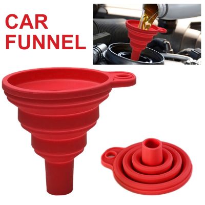 【CW】 New Funnel Gasoline Washer Fluid Engine Change Fill Transfer Collapsible Silicone