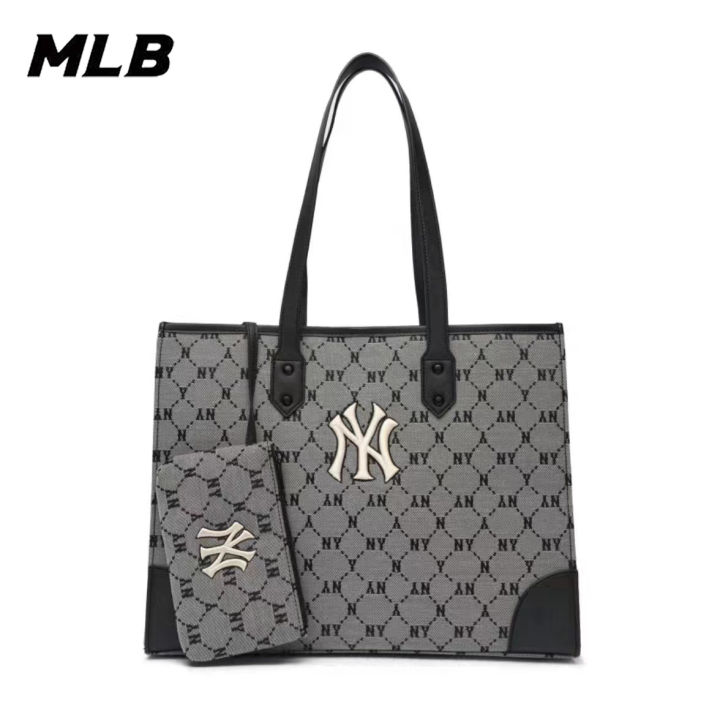 new-ของแท้-mlb-unisex-curved-capny-new-york-yankee-bag-กระเป๋าสะพายข้าง-mlb-กระเป๋า-tote-bag