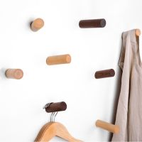 Solid Wood Hook Wall Hanging Clothes Hanger Key Bag Hat Scarf Storage Hook Bathroom Rack For Home Kitchen Accessories Picture Hangers Hooks