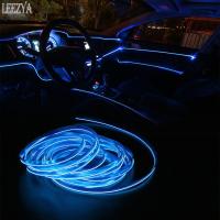 [ANYA Auto Parts] นีออนเทปไฟภายในรถ LED Strip รถยนต์บรรยากาศโคมไฟตกแต่ง Garland ยืดหยุ่น EL ลวดเชือกท่อสาย USB Drive