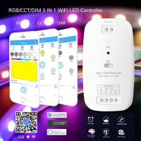 DC9-24V RGBW/RGB+CCT 2 IN 1 WiFi LED Controller 5050RGBWW IOS/Android APP Controller RGBW Light Strip Controller 5 Channel 15A