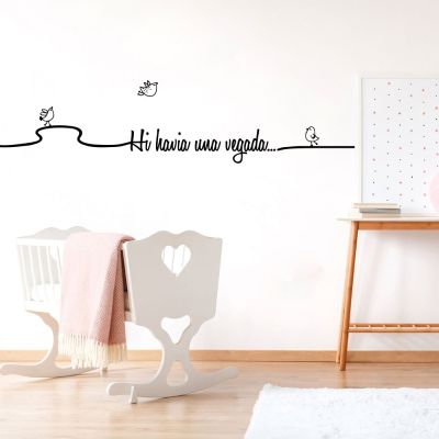 Cartoon Catalan Once Upon A Time Bird Wall Sticker Library School Inspirational Quote Wall Decal Playroom Vinyl Home Decor