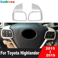 สติกเกอร์ตกแต่งที่ปิดแผงพวงมาลัยรถยนต์สำหรับ Toyota Highlander 2015 2016 2017 2018 2019ด้านอุปกรณ์ตกแต่งภายใน