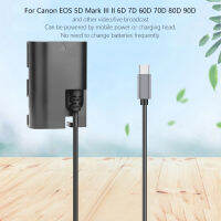 LP-E6N Dummy แบตเตอรี่ USB-CType-C Power Adapter สำหรับ Canon EOS R5 R5C 90D 5 DS R LP-E6 6D 5D3 5D4กล้อง60D