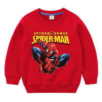 SpidermansชายหญิงแขนยาวPlusเสื้อกันหนาวกำมะหยี่เกาหลีPlusกำมะหยี่การ์ตูนพิมพ์เสื้อกันหนาวหนาคอกลมTopเสื้อผ้าเด็กฤดูหนาวPulloverกีฬาเสื้อกันหนาวลำลองหลวม