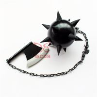 Hot Anime Demon Slayer Himejima Gyoumei Sword Long Chain Broadness Meteor Hammer Prop Weapons For Halloween Carnival