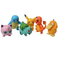 6Pcs/Set Anime Pokemon Figure Pikachu PVC Cake Car Decoration Ornaments Action Figure Model Toys Children Birthday Gifts