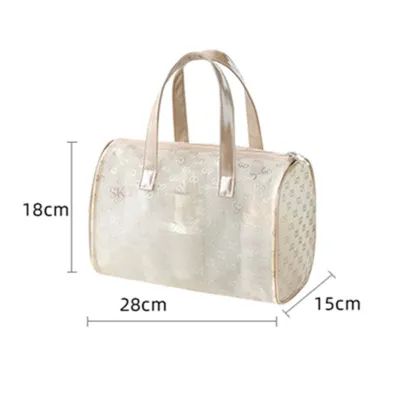 High-end MUJI Korean version mesh handbag large skin care product storage bag large capacity portable fitness swimming bag mesh cosmetic bag