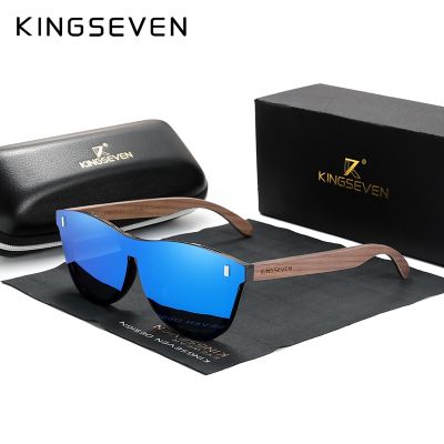 Kingeven แว่นตาผู้ชายวินเทจแว่นกันแดดกรอบไม้ปกป้อง UV400ด้วยวอลนัทแว่นตาแฟชั่นทรงสี่เหลี่ยมสำหรับผู้หญิง5510